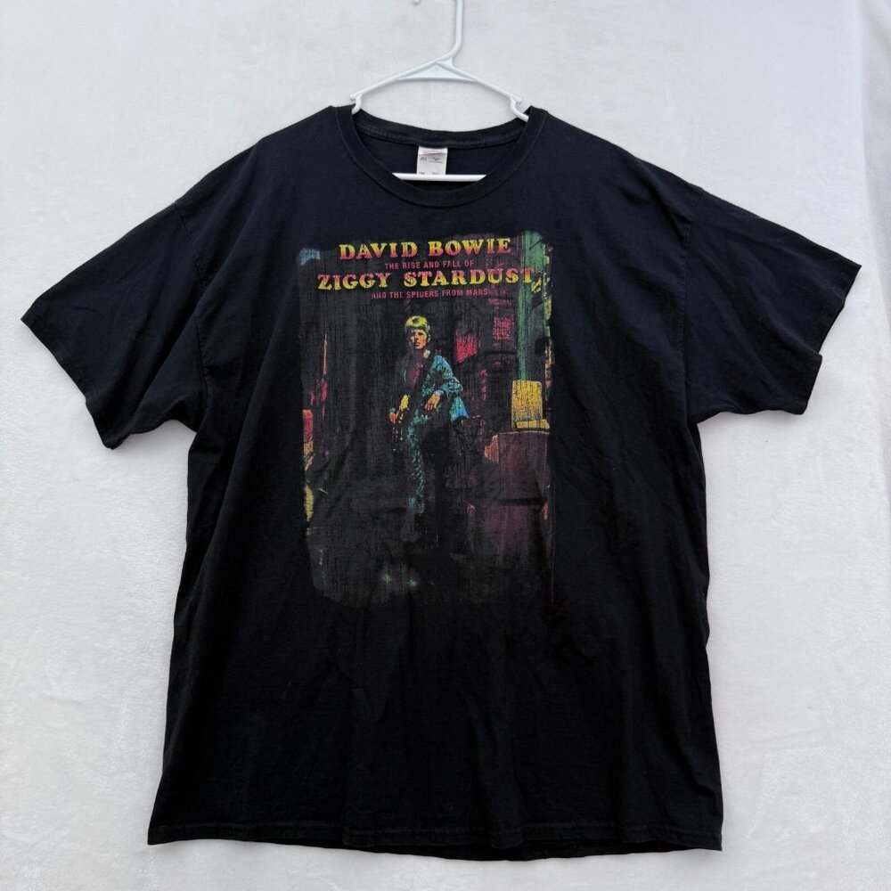 David Bowie T Shirt Mens 2XL Black Ziggy Stardust Rock Band